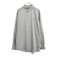 RALPH LAUREN ラルフローレン YARMOUTH ボタンダウン 長袖シャツ チェック オレンジ(メンズ 17)中古 古着 U6366