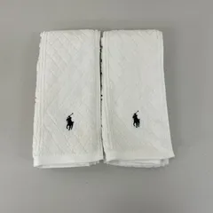 U25-73080 Ralph Lauren ラルフローレン ハンドタオル 2枚セット 34×85cm ホワイト 日本製