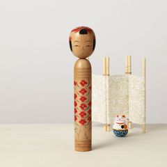 ヴィンテージ伝統こけし、小林清蔵（1895-1960）作、山形系、高さ20.5cm | antique Dento kokeshi-Yamagata style, by Seizo Kobayashi (1895-1960), 20.5cm in height