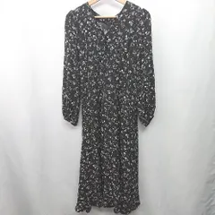 ◇ ⊇ FRAY I D フレイ アイディー 花柄 長袖 膝下丈 ワンピース サイズF ブラック系 レディース E  【1410290005613】