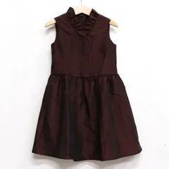 コムサ・デ・モード ノースリーブワンピース フリル衿 日本製 キッズ 女の子用 110Aサイズ ブラウン COMME CA DU MODE 【中古】