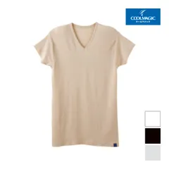 COOLMAGIC クールマジック 鹿の子 吸汗速乾×消臭 汗とり付VネックTシャツ 短袖 グンゼ GUNZE