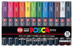 三菱鉛筆 水性ペン ポスカ uni POSCA 極細 12色 PC1M12C