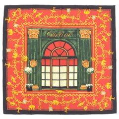 箱付超美品 カルティエ CARTIER 90年代 ヴィンテージ マスト ドゥ カルティエ ブティック タンク スパルタカス 2C シルク100% スカーフ 超希少のサムネイル