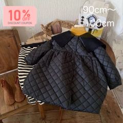【2024秋新作】 10%割引対象 韓国子供服 韓国こども服  キッズコート　キッズ ダウンコート ロング 大判襟 ビック 襟 キルティング 90cm〜100cm リトルブルーム