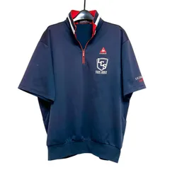 Z1312 le coq sportif GOLF COLLECTION ルコックスポルティフゴルフコレクション ハーフジップ 半袖 トップス メンズ ネイビー LLサイズ