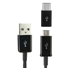 microUSBケーブル&Type-Cアダプタセット 2A 1.0m 《ブラック》[定形外郵便、送料無料] a_usbmer006