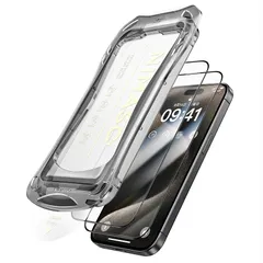 NIMASO ガラスフィルム iPhone 15 pro 用 強化ガラス 黒縁 全面 保護フィルム 自動除塵超簡単 貼り付け 耐衝撃 指紋防止 ガイド枠付き 2枚セット アイフォン15プロ 対応（6.1インチ） DSP24G1501 0