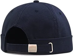 Laquest ラクエスト コットン100％ ロールキャップ つばなし フィッシャーマンキャップ( ネイビー,  L)