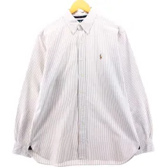 古着 ラルフローレン Ralph Lauren CLASSIC FIT 長袖 ボタンダウンストライプシャツ メンズL相当/eaa555131