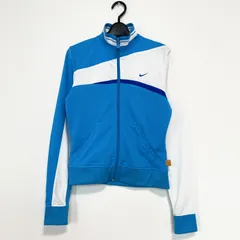 NIKE ナイキ トラックジャケット ジャージ 水色 白 バイカラー ユニセックス S 長袖 ロゴ刺繍 Y2K
