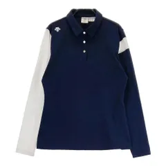 サイズ：M DESCENTE GOLF デサントゴルフ  長袖ポロシャツ  ネイビー系 [240101410032]# ゴルフウェア レディース ストスト