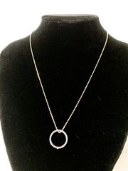 Disney/ディズニー　シルバー　ネックレス　アクセサリー　スティッチ　シルエット　カットストーン　SH221