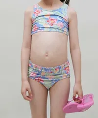 【ムラスポ公式】新品 ROXY ロキシー  水着 ビキニ キッズ 子供 TROPICAL STORY CROP TOP S ERLX203221