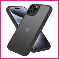 iPhone 15pro_ブラック iPhone 15 Pro 用 ケース カバー 半透明 耐衝撃 滑り止め 指紋防止 米軍MIL規格 黄変防止 ストラップホール付き ワイヤレス充電対応 スマホケース 15 Pro あいふぉん ケース アイフォン 15Pro