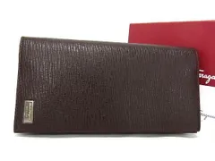 ■新品■未使用■ Salvatore Ferragamo フェラガモ レザー 二つ折り 長財布 ウォレット 札入れ メンズ ブラウン系 AR4607 のサムネイル