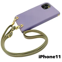 【新品未使用】iPhone11 アイフォン11 ストラップ付 手帳型スマホ ケース ショルダー (カバー色アッシュラベンダー、ストラップ色ピスタチオ) カード収納 くすみカラー zflip51-strap24-iphone11-asla-pist