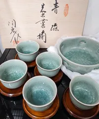 青磁貫入【茶菓揃】【最終価格】 青磁貫入【茶菓揃】【最終価格】