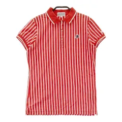 サイズ：1 JACK BUNNY ジャックバニー  半袖ポロシャツ ストライプ柄 レッド系 [240101367926]# ゴルフウェア レディース ストスト