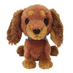 【新着商品】13×16×14cm S ぬいぐるみ ブラウン アニマル ミニチュアダックス 犬 パプス! P-5942 サンレモン