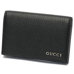 グッチ/GUCCI　GUCCI ロゴ カードケース / 名刺入れ　771152　レザー　ブラック【中古美品】　S-158674