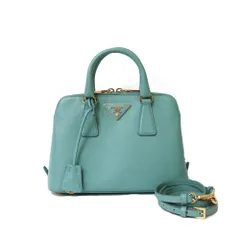 PRADA プラダ ショルダーバッグ ハンドバッグ レザー グリーン グリーン 中古