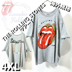 ローリングストーンズバンドTシャツ4XLバンTビッグロゴ大ツアーTロック音楽RollingStonesグレー灰色アメリカ古着