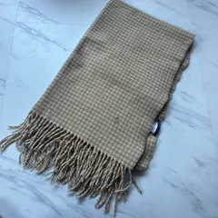 極美品　ラルフローレン　ウール　千鳥格子　ハウンドトゥース　カーキ　膝掛け　スロー　ブランケット　マフラー