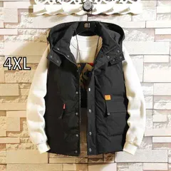 [4XL] メンズ ファッション 服 男性用 オシャレ シンプル 大人 かっこいい 大きいサイズ ストリート 紳士服 冬 ベスト 韓国スタイル ダウン コットンベスト ゆったり チョッキ 厚手 春秋 ジャケット
