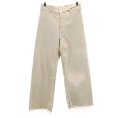 ZARA ザラ カットオフ加工 ワイドパンツ 38 ベージュ レディース 古着