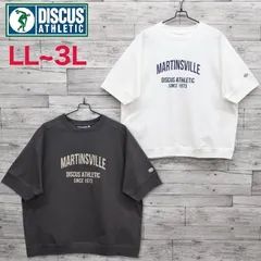 新品 大きいサイズ レディース 半袖 Tシャツ ディスカス アスレチック DISCUS ATHLETIC  ティーシャツ 半袖Tシャツ カレッジロゴ ゆったり ワイドシルエット オーバーサイズ 白 ホワイト 黒 ブラック LL 2L 3L