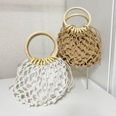 macramé knitting round bag