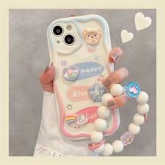 ☆8/14～16日は発送不可☆iPhone14 pro用　携帯ケース　ソフトケース　Ins風ウサギリンゴ　韓国
