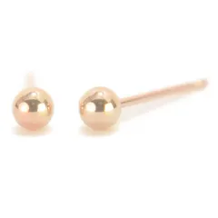 【新着商品】1ペア両耳販売 K10pg 日本製 10金 ピンクゴールド ボールピアス 3mm 丸玉ピアス K10PGピンクゴールド [yokomountain]