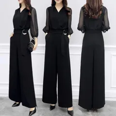 切り替えシフォンパンツドレス♪　Party 結婚式 二次会披露宴 女子会 S M L XL２XL