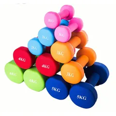 MOJEER ダンベル【2個セット1kg 2kg 3kg 4kg 5kg 6kg 8kg10kg】【 選べる8色】 筋トレ ダイエット 鉄アレイ ソフトコーティング (1kg×2個 /blue) 1