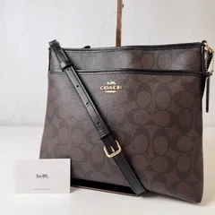 ✨Aランク    COACH　ショルダーバッグ　bag　クロスボディ　シグネチャー　Signature　PVC　レザー　ブラウン　29210　「112EL」