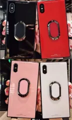 8色 iPhoneSE3 バンカーリング付 【新品】スクエア型iPhoneケース