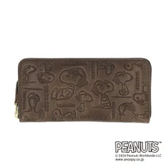 ☆ グレー ☆ PEANUTS JOE COOL 長財布 vintage peanuts 長財布 財布 お財布 おさいふ ロングウォレット ウォレット サイフ ラウンド長財布 JOE COOL 牛革 本革 レザー ヴィンテージピーナッツ かわいい 可愛い
