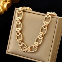 110NR【人気】前留め チョーカーネックレス K18コート ゴールド 