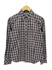 BURBERRY BLUE LABEL (バーバリーブルーレーベル) ボタンダウン 長袖シャツ チェック柄 FEF30-913 38 ブラック×ホワイト×レッド レディース/028