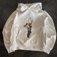 【REVENGE GALLERY】リベンジ ギャラリー "Lightning Angel Hoodie" ダメージ加工 ボロ加工 フロッキープリント 天使 稲妻 宗教柄 オーバーサイズパーカー
