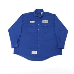 Bulwark ブルワーク 長袖 ワークシャツ 企業ロゴ ワッペン ブルー XL