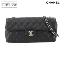 新品同様 シャネル CHANEL マトラッセ イーストウエスト チェーン ショルダー バッグ キャビアスキン ブラック 90284959