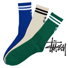 STUSSY CROWN STRIPE SOCK 3PK ステューシー ソックス3足組