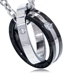 【在庫処分】[Napist] ネックレス メンズ レディース ダブルリング 316L サージカルステンレス 金属アレルギー対応 リングネックレス NPN276