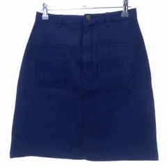 カスタネ Kastane 台形スカート ミニ デニム調 ジップフライ コットン 無地 青 ブルー ボトムス /T2