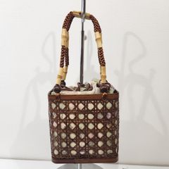 【特価】逸品　美品！！和装小物　カゴバッグ　ミニバッグ　和装バッグ　籠　浴衣用　夏祭り　朝顔　和装　浴衣　62810