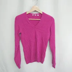 ◇ ⊇ UNIQLO ユニクロ Ｖネック 長袖 ニット セーター サイズS ピンク レディース E  【1409240043928】