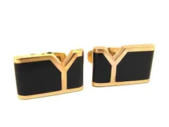 YVESSAINTLAURENT イヴサンローラン カフリンクス カフスボタン アクセサリー 紳士 メンズ ゴールド系×ブラック系 DG1635 冠婚葬祭 結婚式 葬式